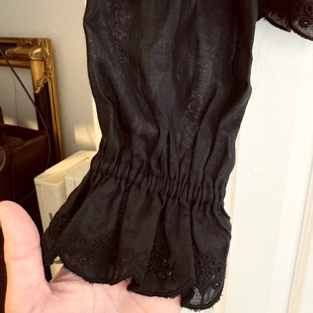 NWT J. Crew Women's Black Lace Trim Top - Picture 5 of 7